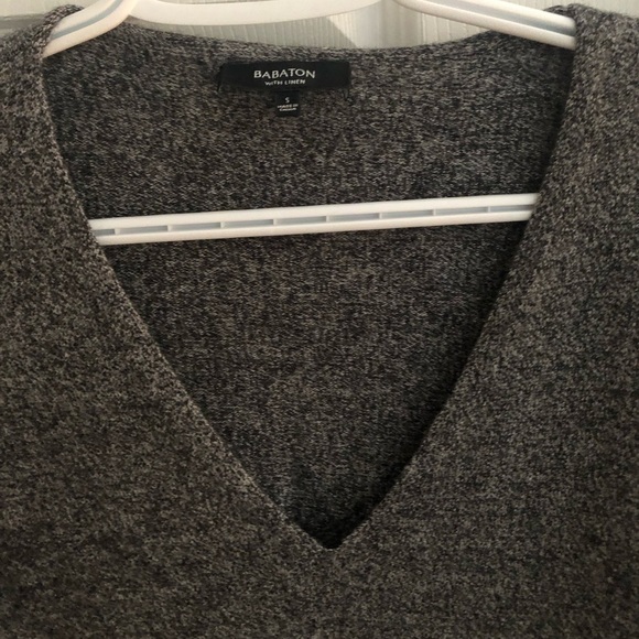 Aritzia  Babaton wool linen blend V neck pullover sweater size small - Picture 5 of 13